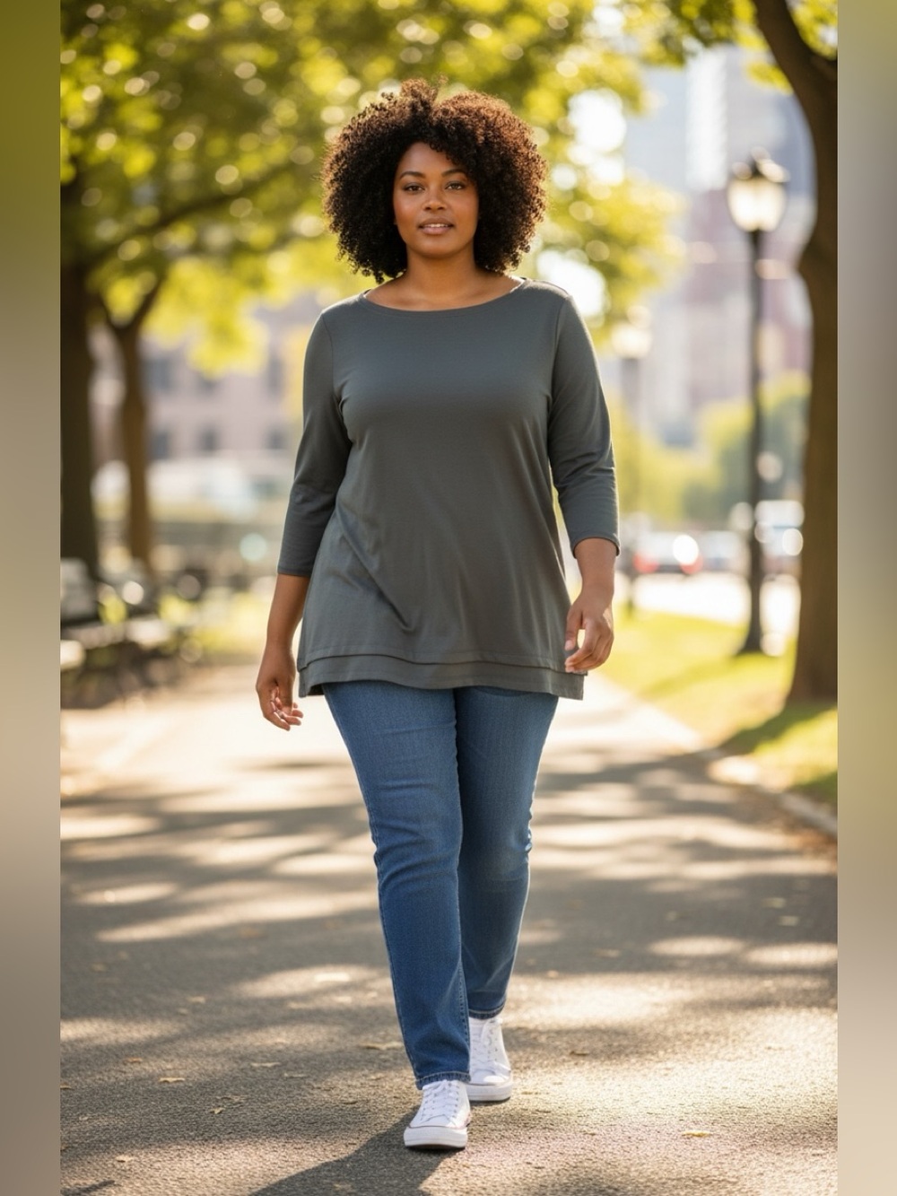 Sejour 1x grayish green top With A Boat Neck Preowned.